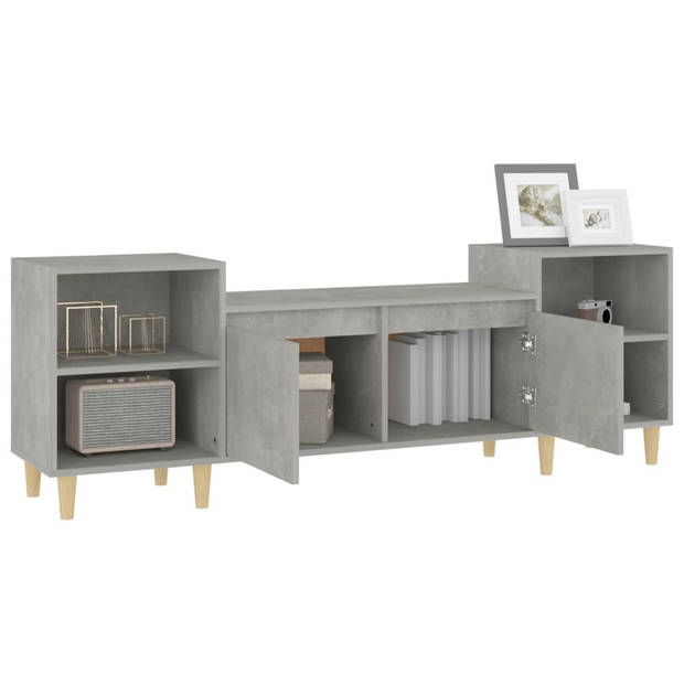 The Living Store TV-meubel Betongrijs 160x35x55 cm - Stevig en praktisch