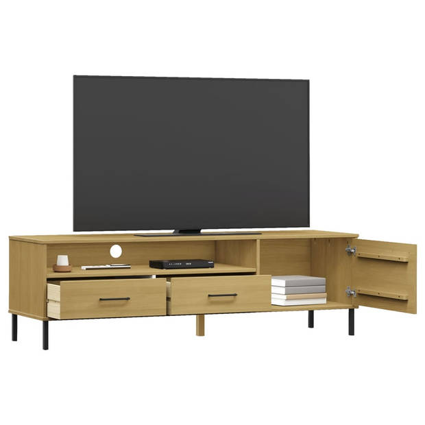 The Living Store OSLO TV-meubel - Houten televisiekast - 158 x 40 x 46.5 cm - Bruin