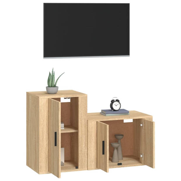 The Living Store TV-meubelset Sonoma Eiken - 57x34.5x40 cm - 40x34.5x60 cm