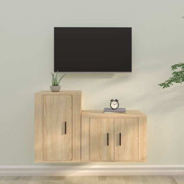 The Living Store TV-meubelset Sonoma Eiken - 57x34.5x40 cm - 40x34.5x60 cm