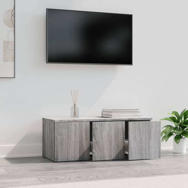 The Living Store TV-kast - Grijs sonoma eiken - 80x34x30 cm - Stevig en praktisch
