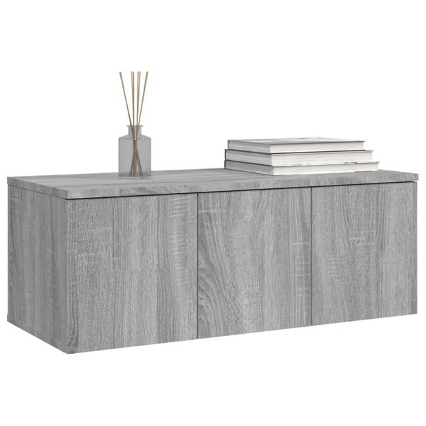 vidaXL Tv-meubel 80x34x30 cm bewerkt hout grijs sonoma eikenkleurig