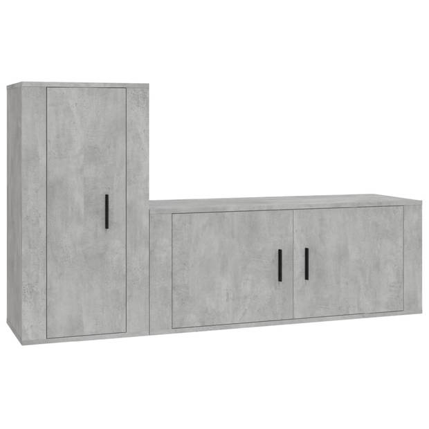 The Living Store Televisiekastenset - betongrijs - 100 x 34.5 x 40 cm - 40 x 34.5 x 80 cm