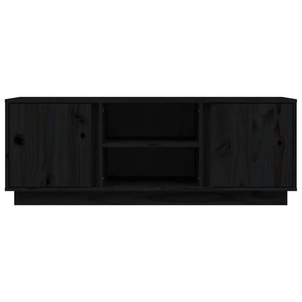 The Living Store Tv-meubel Massief Grenenhout - Trendy - Tv-kast 110x35x40.5cmZwart