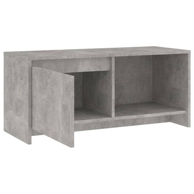 The Living Store TV-meubel Betongrijs 90x35x40 cm - opbergvak en schap