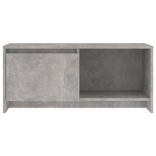 The Living Store TV-meubel Betongrijs 90x35x40 cm - opbergvak en schap