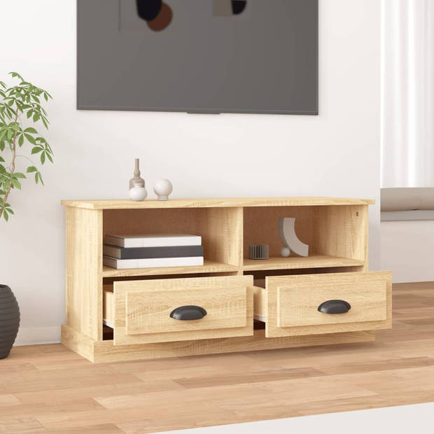 The Living Store Tv-meubel Sonoma Eiken - 93x35.5x45 cm - Trendy design - duurzaam materiaal