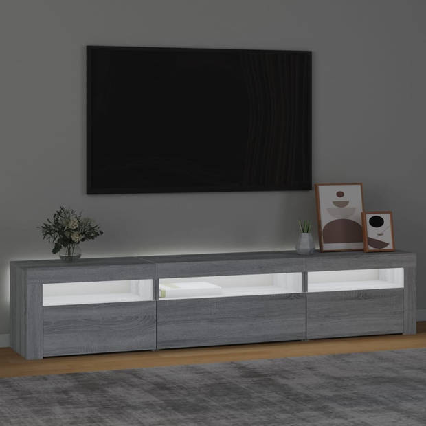 vidaXL Tv-meubel met LED-verlichting 195x35x40 cm grijs sonoma eiken