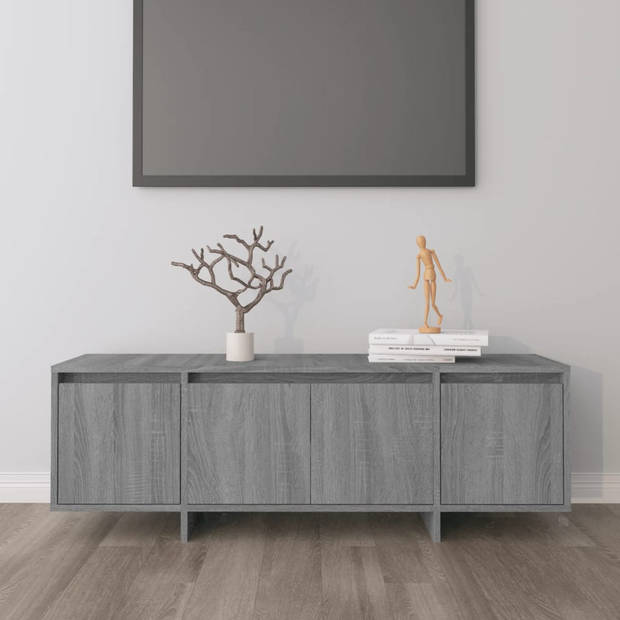 The Living Store TV-meubel - Grijs Sonoma eiken - 120 x 30 x 40.5 cm - 4 deuren