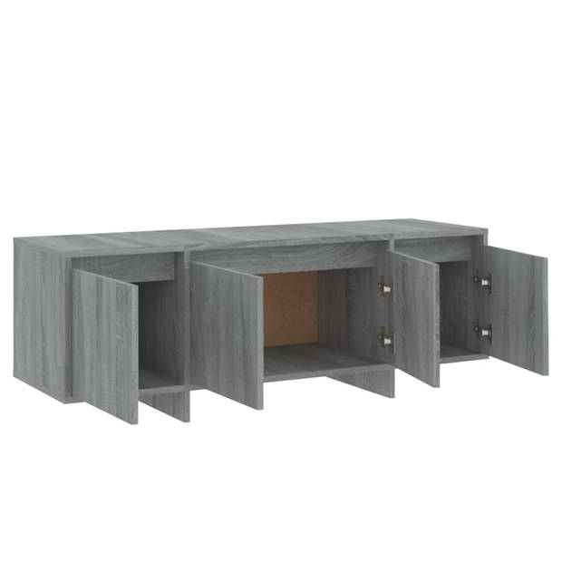 The Living Store TV-meubel - Grijs Sonoma eiken - 120 x 30 x 40.5 cm - 4 deuren