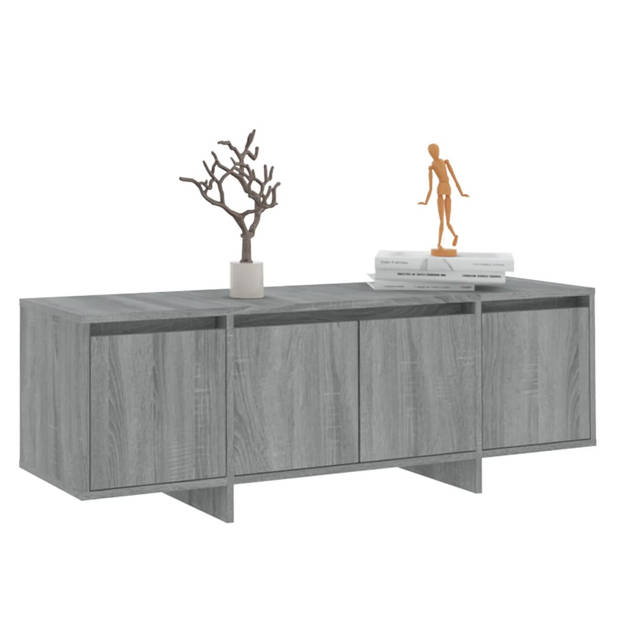 The Living Store TV-meubel - Grijs Sonoma eiken - 120 x 30 x 40.5 cm - 4 deuren