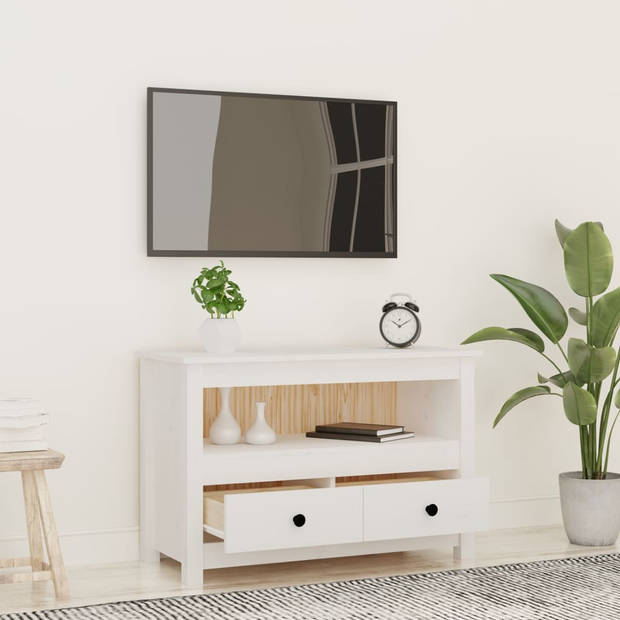 The Living Store Tv-meubel Landelijke Stijl - 79 x 35 x 52 cm - Massief Grenenhout
