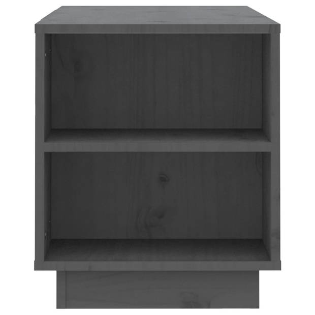 The Living Store TV-kastenset - Grijs massief grenenhout - 110 x 35 x 40.5 cm - Ruime opbergruimte