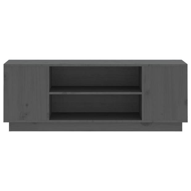 The Living Store TV-kastenset - Grijs massief grenenhout - 110 x 35 x 40.5 cm - Ruime opbergruimte