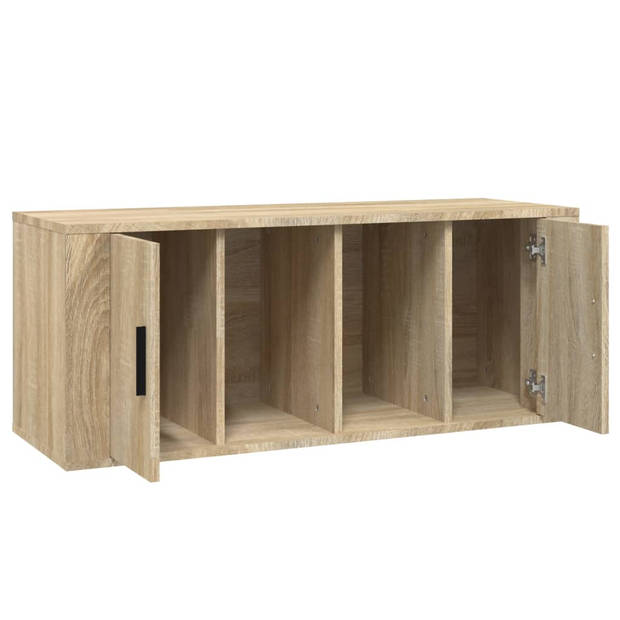 The Living Store TV-meubel Gerookt Eiken 100x35x40 cm - Stevig en praktisch