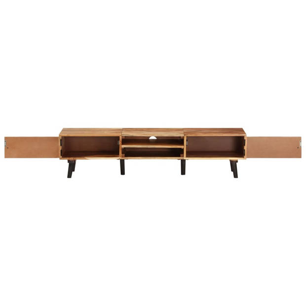 The Living Store TV-meubel Naturel Acaciahout - 145 x 35 x 35 cm - Massief hout - Opbergruimte