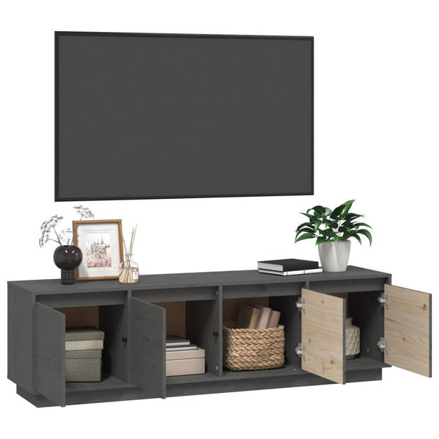 The Living Store Tv-meubel Grenenhout - Grijs 156x37x45cm