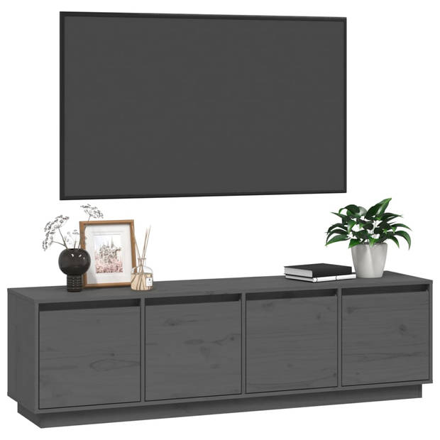 The Living Store Tv-meubel Grenenhout - Grijs 156x37x45cm
