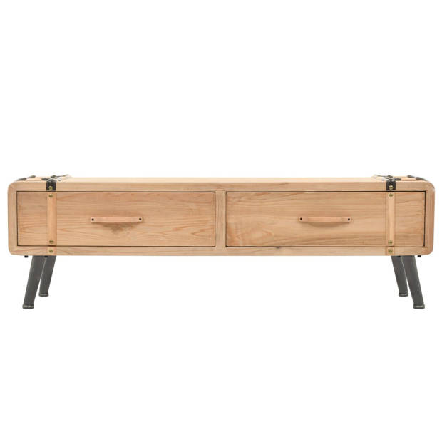 The Living Store Retro TV-meubel - Hifi-kast - 110x33x35 cm - Massief vurenhout