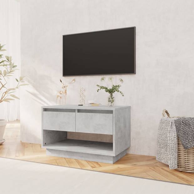 The Living Store Televisiemeubel - TV-kast - Betongrijs - 70 x 41 x 44 cm - 2 lades