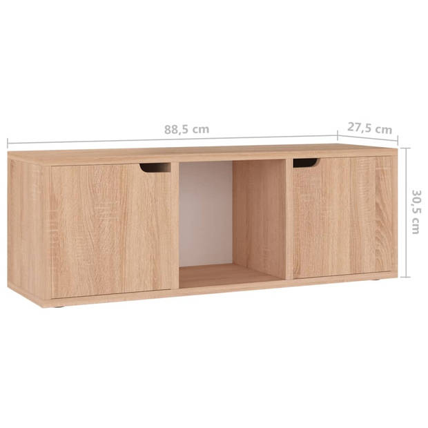 The Living Store Televisiemeubel Sonoma Eiken - 88.5 x 27.5 x 30.5 cm - Stabiele constructie