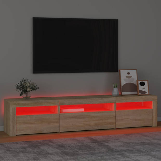 vidaXL Tv-meubel met LED-verlichting 195x35x40 cm sonoma eikenkleurig