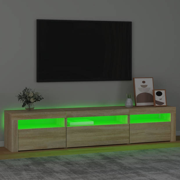 vidaXL Tv-meubel met LED-verlichting 195x35x40 cm sonoma eikenkleurig