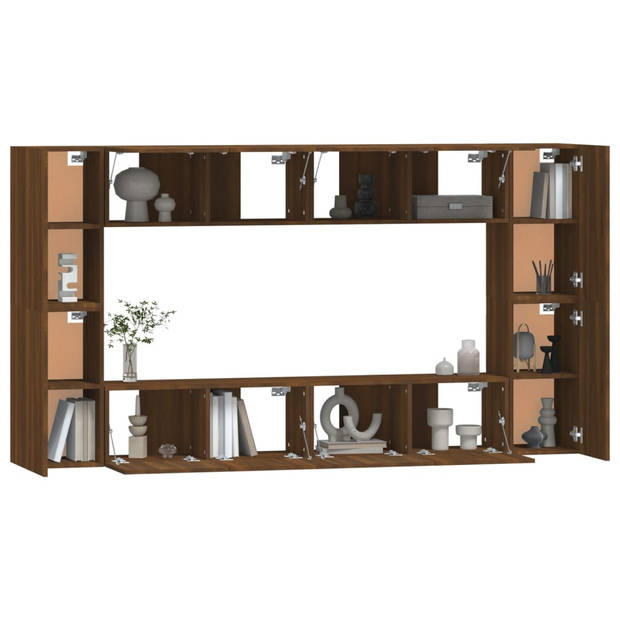 The Living Store TV-meubelset - TV-meubel - 4x 80x30x30cm - 4x 30.5x30x60cm - Bruineiken