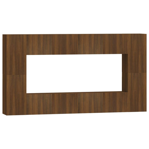 The Living Store TV-meubelset - TV-meubel - 4x 80x30x30cm - 4x 30.5x30x60cm - Bruineiken