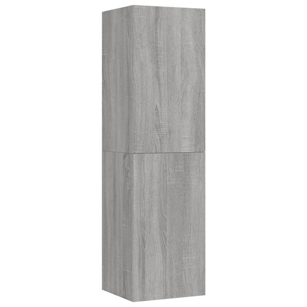 The Living Store Wandmeubel - Grijs Sonoma Eiken - 30.5 x 30 x 110 cm - Strak en klassiek design