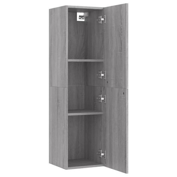 The Living Store Wandmeubel - Grijs Sonoma Eiken - 30.5 x 30 x 110 cm - Strak en klassiek design