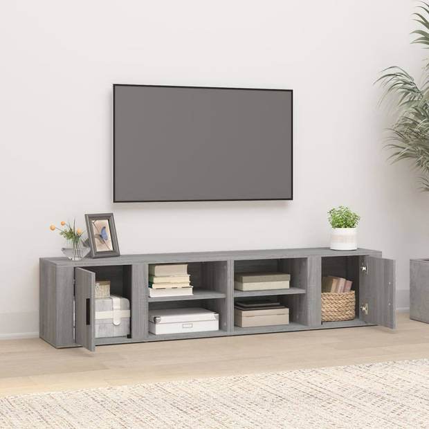 The Living Store TV-meubel - Grijs Sonoma eiken - 80 x 31.5 x 36 cm - Stevig materiaal