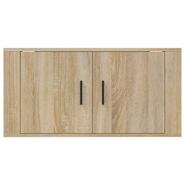 The Living Store Televisiewandmeubel Sonoma Eiken - 80 x 34.5 x 40 cm - Praktisch en Stijlvol