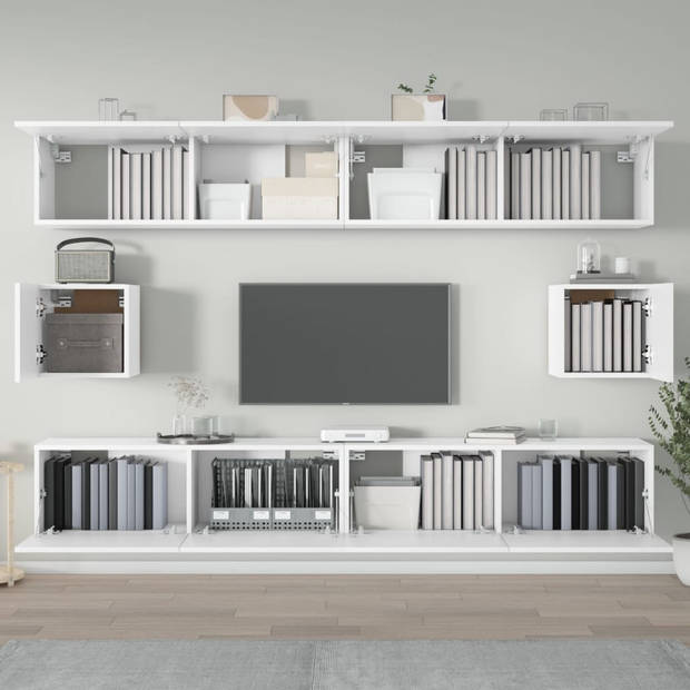 The Living Store Televisiemeubel Set - Classic - TV-meubel - 100x30x30 cm - wit