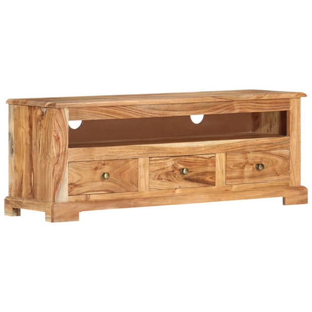 The Living Store Tv-meubel Acaciahout - 110 x 30 x 40 cm - 3 lades - 1 opbergvak