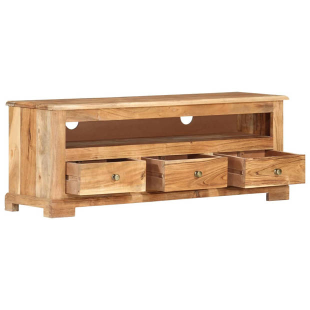 The Living Store Tv-meubel Acaciahout - 110 x 30 x 40 cm - 3 lades - 1 opbergvak