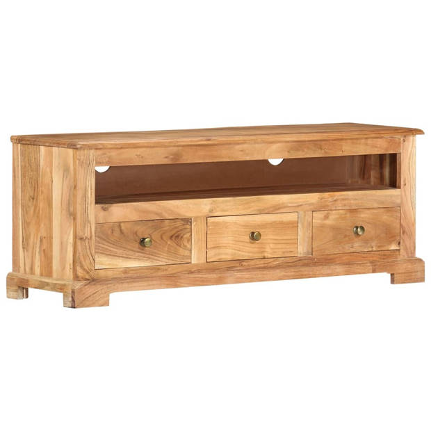 The Living Store Tv-meubel Acaciahout - 110 x 30 x 40 cm - 3 lades - 1 opbergvak