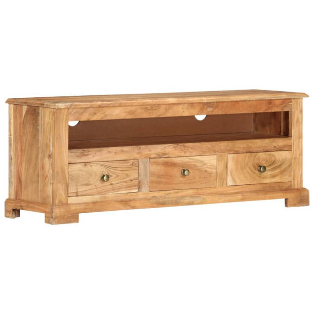 The Living Store Tv-meubel Acaciahout - 110 x 30 x 40 cm - 3 lades - 1 opbergvak