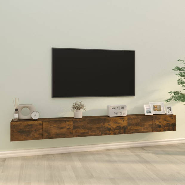 The Living Store TV-meubelset - gerookt eiken - 3 stuks - 100 x 30 x 30 cm