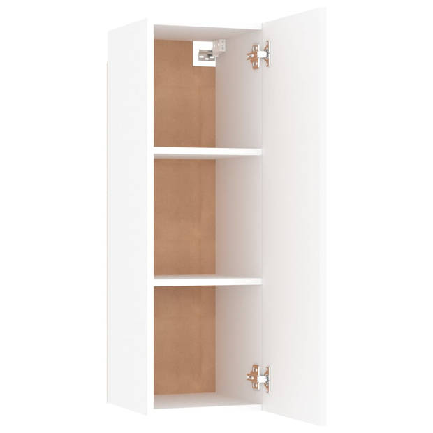 The Living Store Wandkast - Hangend - 30.5 x 30 x 90 cm - Spaanplaat - Wit