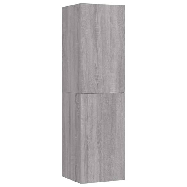 The Living Store TV-wandmeubel - grijs sonoma eiken - 30.5 x 30 x 110 cm - strak en klassiek design