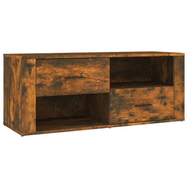 The Living Store TV-Kast - Classic s - Meubel - 100x35x40 cm - Gerookt Eiken