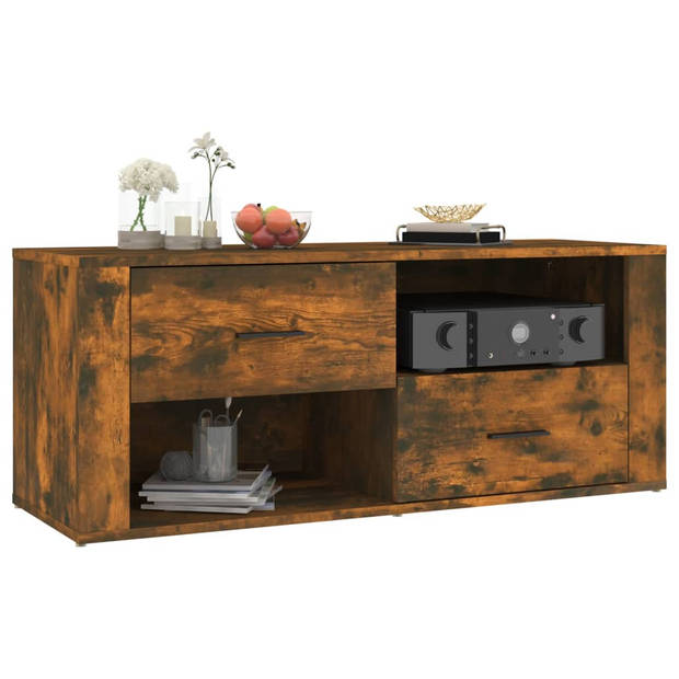 The Living Store TV-Kast - Classic s - Meubel - 100x35x40 cm - Gerookt Eiken