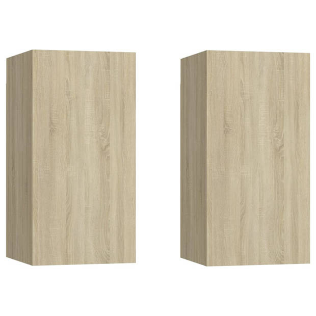 The Living Store Tv-meubel set Sonoma eiken - 2x 80x30x30cm - 2x 30.5x30x60cm