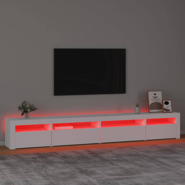 The Living Store TV-meubel The Living Store Luxe met RGB LED-verlichting - 270 x 35 x 40 cm (wit)