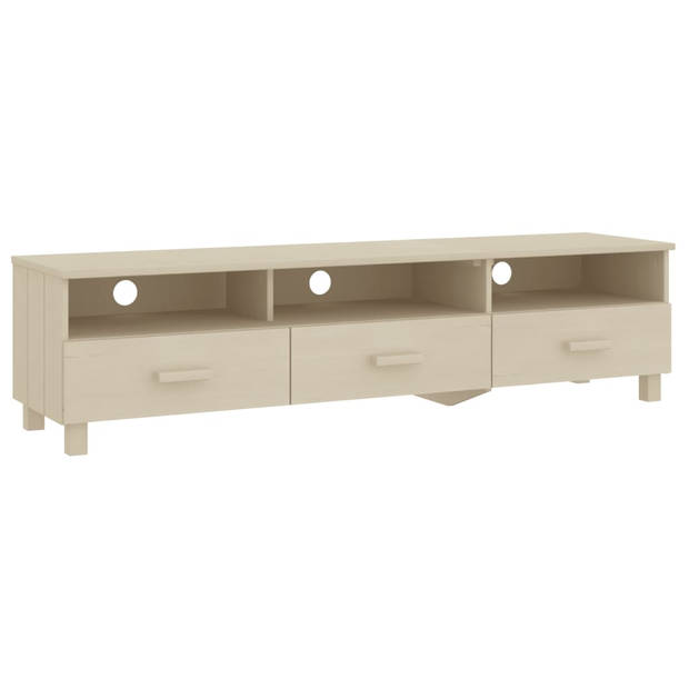 The Living Store HAMAR TV-kast - massief grenenhout - 158 x 40 x 40 cm - honingbruin