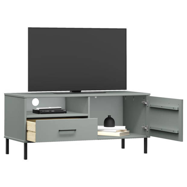 The Living Store OSLO Televisiekast - Houten meubel - Grijs - 106 x 40 x 46.5 cm - 1 lade - 1 deur