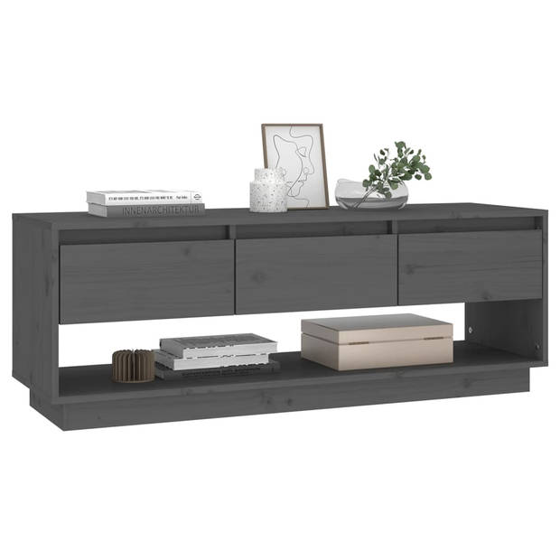 The Living Store - TV-meubel - Hout - 110.5 x 34 x 40 cm - Grijs