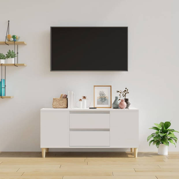 The Living Store Tv-meubel - Wit - 102 x 44.5 x 50 cm - Scandinavisch design