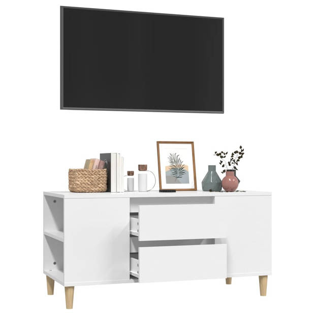 The Living Store Tv-meubel - Wit - 102 x 44.5 x 50 cm - Scandinavisch design